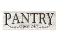 Pantry Open 24/7 White Rustic Wood Wall Sign 6x18 (White Unframed)