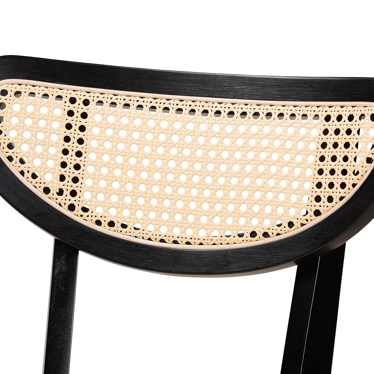 Baxton Studio Dannell Mid-Century Fabric Dining Chair, Cream/Black/Light Brown, 2/Set (236-2P-13298-HT)