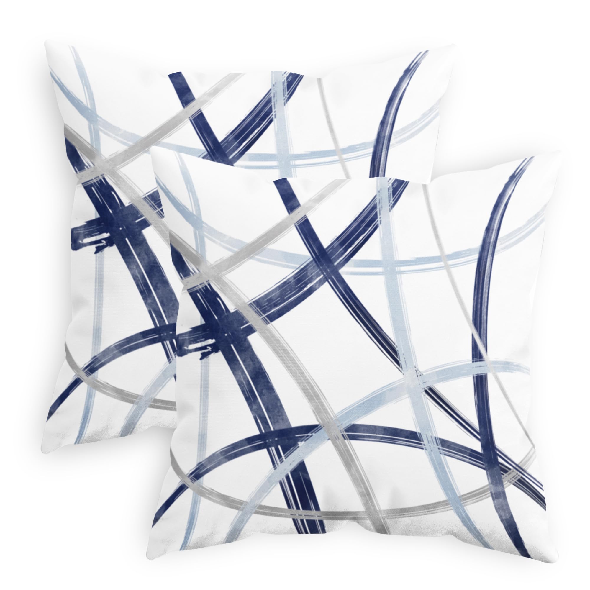 Calitime Throw Pillow Cases Pack Of 2 Cozy Fleece Arc-Shaped Abstract Geometric Lines Decorative Cushion Covers For Couch Bed So