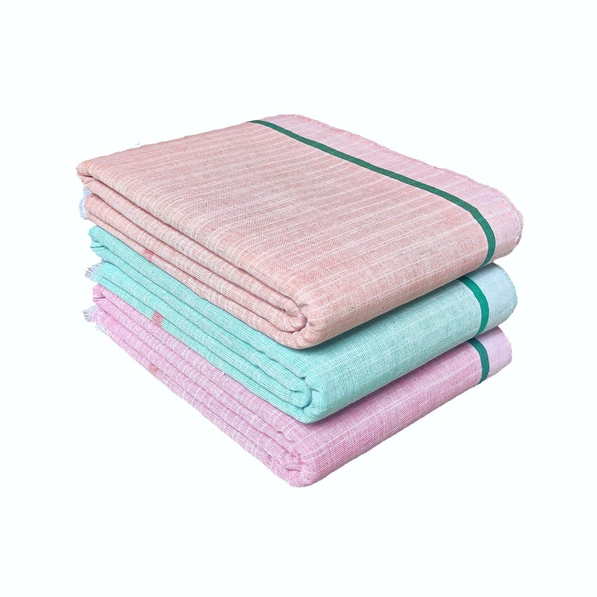 Mk weaves 100% Cotton Gamcha Bath Towel,31x65 Multicolored (Pack of 3),XXLarge