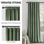 Miulee Velvet Curtains 108 Inches - Luxury Blackout Curtains For Bedroom Living Room Thermal Insulated Super Soft Window Drapes Rod Pocket & Back Tab, Sage Green, W52 X L108 Inches, 2 Panels
