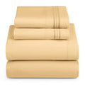 Hearth & Harbor Split King Size Sheets - 5 Piece Bed Sheet Set, Hotel Luxury Double Brushed Bed Sheets - Extra Soft Bedding Sheets & Pillowcases, Split King, Camel Gold