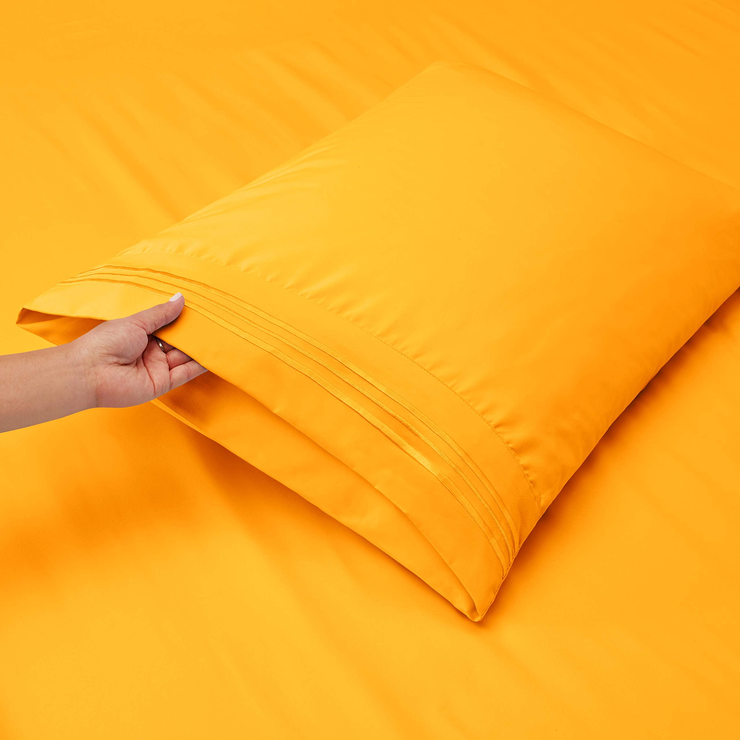 Clara Clark Full Sheets, 6 Piece Set - Hotel Luxury Sheets For Full Size Bed, Super Soft Bedding Sheets & Pillowcases, Full Size Sheets, Yellow