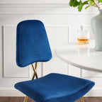 Modway Ponder Bar Stool Performance Velvet Set of 2 in Navy
