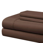 Cathay Home Essentials Ultra Soft Hypoallergenic Wrinkle Resistant Double Brushed Microfiber Bedding Sheet Set, Brown, California King