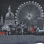 HomeRoots Grey 24' Black and White London Nighttime Skyline Lumbar Decorative Pillow