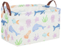 Essme Rectangular Boys Basket,Kids Storage Basket with Handles for Room Decor,Ocean Storage Bin(Ocean)