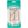 Bard's Gold-toned Wall Mountable Tension Cup and Saucer Hanger, 8'' H x 2.75'' W x 1'' D