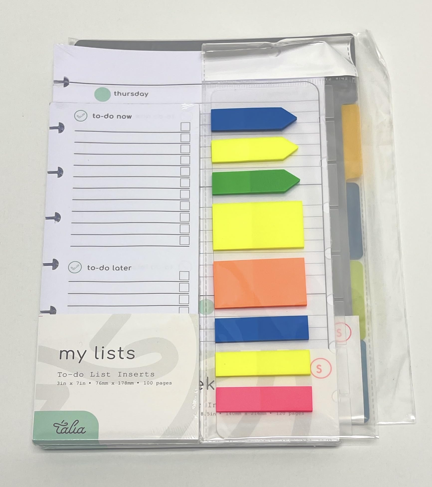 Talia Discbound Notebook Refills (Weekly Undated Org Kit - Horizontal, Junior (5.5In X 8.5In))