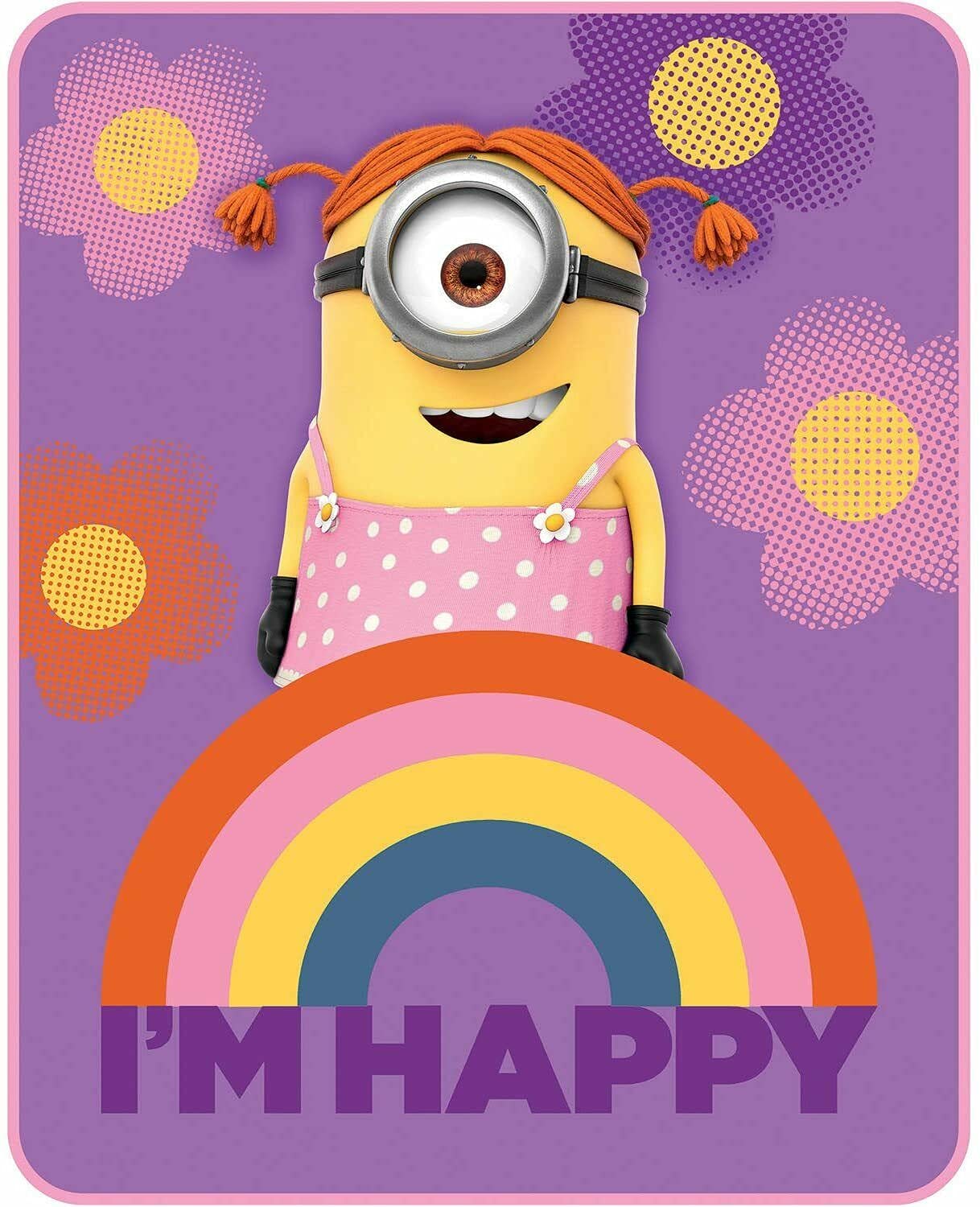 Minions Multicolor Plush Throw 46' X 60' Meet A