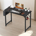 GlasFlength Computer Desk with Storage Bag and Headphone Hook, 31 in Small Home Office Writing Study Desk Modern Simple Style PC Table for Youth Student Adult, 30 Inches Rustic