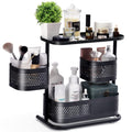 KINGRACK Bathroom Counter Organizer, 3 Tier Rotating Vanity Bedroom Storage cabinet, Cosmetic Holder Standing Shelf, Bathroom Tr
