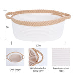 Abenkle Small Woven Basket, 12'X 8' X 5' Cute Small Basket, Rope Room Shelf Storage Basket, Cat Dog Toys Basket Chest Box, Em