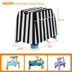 Akefit Kids Water Table Cover Fit Rain Showers Splash Pond Water Table, Waterproof Dustproof Outdoor Toys Cover For Water Table For Toddlers 1-3 - Black White (Cover Only)