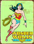Signs 4 Fun SIG342 Wonder Woman Metal Tin Sign, Green