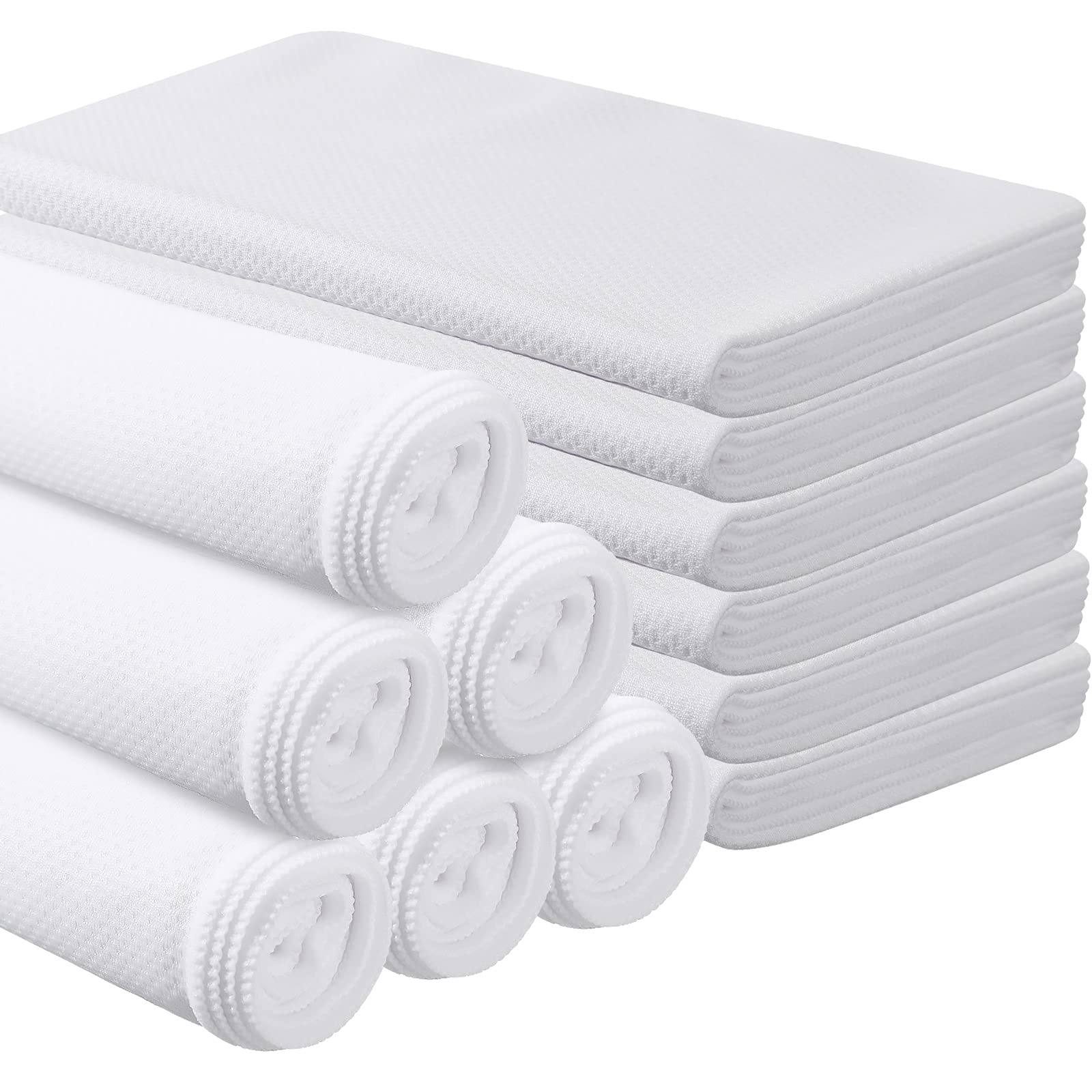 BBTO 12 Count Sublimation Cooling Towels Bulk for Sports 40x12 White Golf Sweat Gym Towel Ice Breathable Soft Chilly Microfiber 