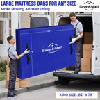 Saveamatt Mattress Bags For Moving 2 Pack - Extra Thick & Durable Queen Mattress Cover For Moving - Reusable Waterproof Tarp Mat