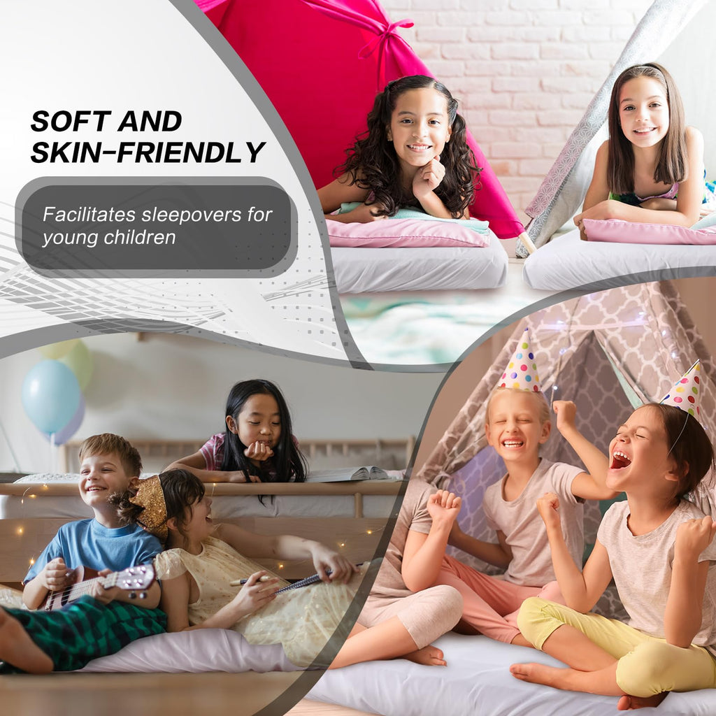 Breling Kids Air Mattress Fitted Sheets Compatible With Intex Cozy Kidz (Sheet Only) Toddler Inflatable Mattress Sheets For Kids Sleepover Party Travel Camping Air Mattress Airbed(White,1 Pcs)