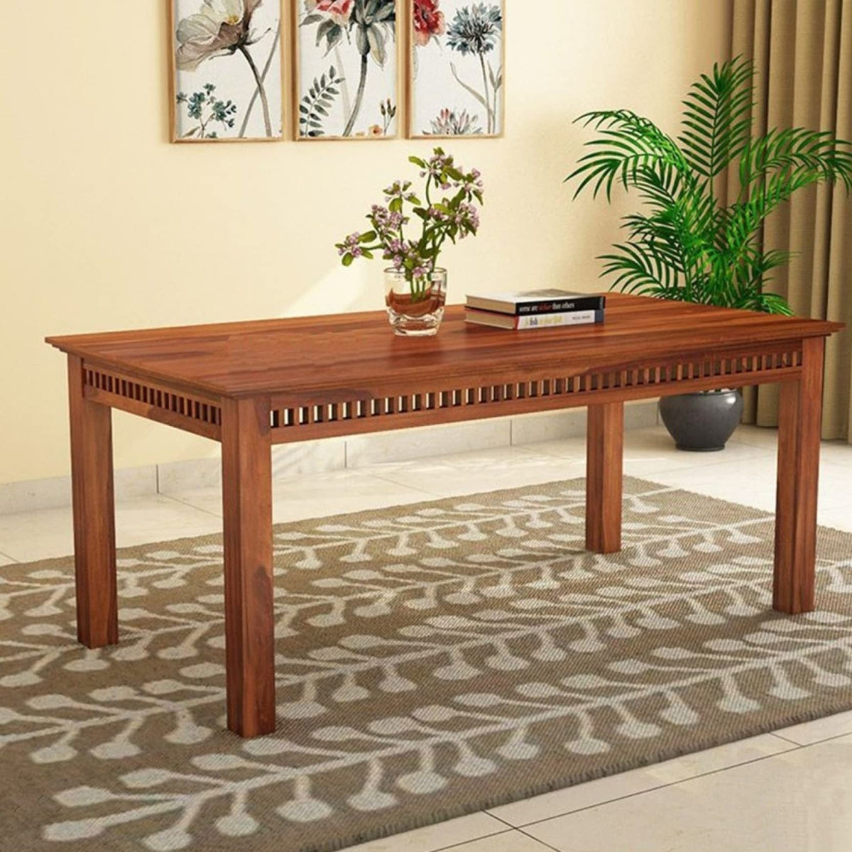 Amd Arts Sheesham Wood 6 Seater Dining Table Only For Dining Room | Wooden Dining Table Only For Home & Kitchen | Solid Wood Din