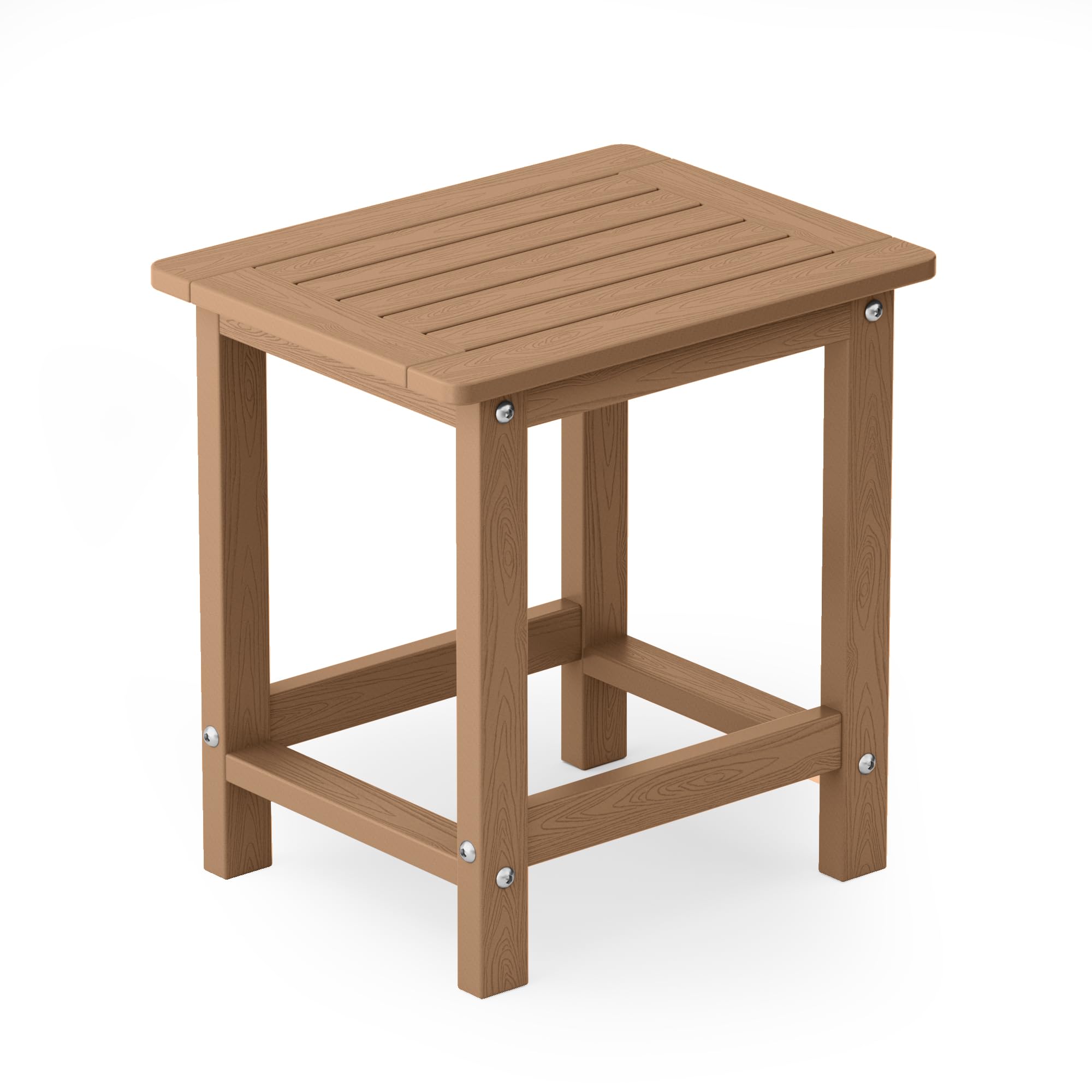 Yefu Small Table Side Tables Outdoor Coffee Table For Patio Living Room Bedroom(Teak, Single Layer)