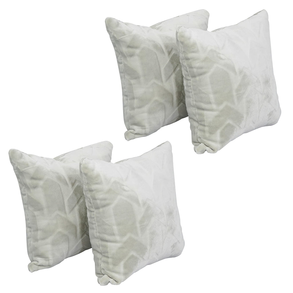 Blazing Needles Square Faux Fur Throw Pillows, 17", Agora Soap 4 Count