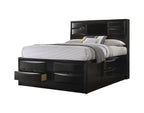 Coaster Home Furnishings Briana Transitional Wood Queen Size Storage Bookcase Bed Frame Platform Bed 56-Inch Headboard Black 202701Q
