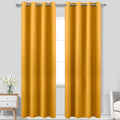 KOUFALL Yellow Curtains 96 Inches Long for Living Room Pair Set of 2 Panels Grommet Room Darkening Blackout Window Curtains for 