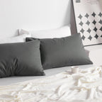 Ntbay Queen Cotton Pillowcases - Envelope Closure 20X30 Pillowcases Set Of 2, Breathable And Soft Bed Pillow Cases, Dark Grey