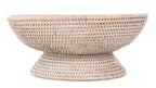 Kouboo La Joll Rattan Fruit Bowl, Large, White-Wash