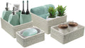 Sorbus Storage Baskets 4-Piece Set - Stackable Woven Basket Paper Rope Bin Boxes for Makeup, Office Supplies, Bedroom, Closet (B