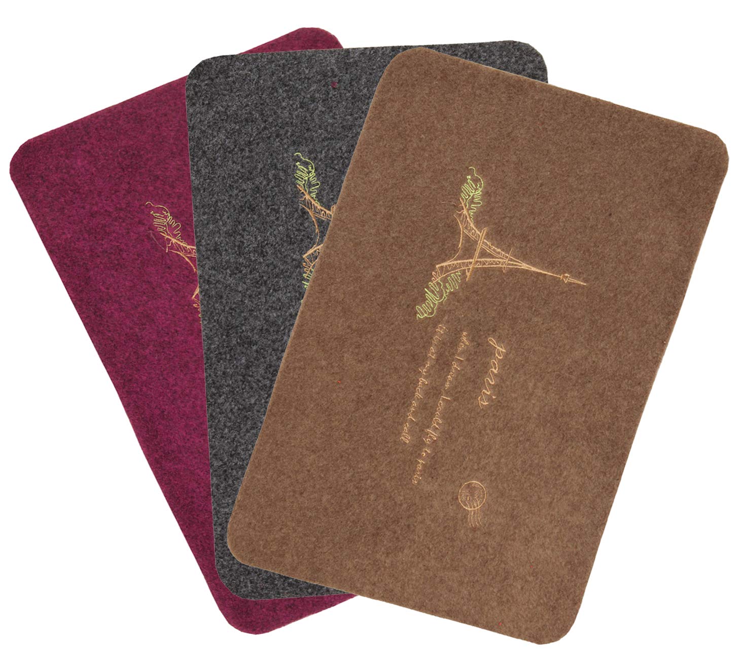 Kuber Industries Microfiber Anti Slip 3 Pieces Bath Mat (Pink, Gray and Brown)  CTKTC22062