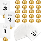 20 Pieces Table Number Cards Round Table Number Stands Modern Cursive Table Number 1-20 for Wedding Reception Anniversary Party 