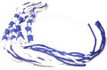 Holy Land Market Tzitzits (Set of Four) White with Blue Thread - Tassels (with Longer Blue Messiah Thread) (Royal Blue)