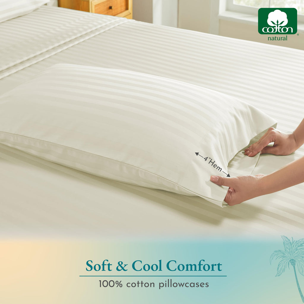California Design Den Soft & Silky 500 Thread Count 100% Cotton Is Cool & Smooth, 2 Pillow Cases Standard Size Cotton Fits Stand