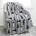Jekeno Penguin Blanket Birthday For Dad Women Kids Boys Teens Presents Home Bedroom Living Room Antarctic Animals Decor Soft Coz