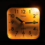 Tinload Small Battery Operated Analog Alarm Clock, Silent Non-Ticking, Black, Snooze, Easy Set Functions