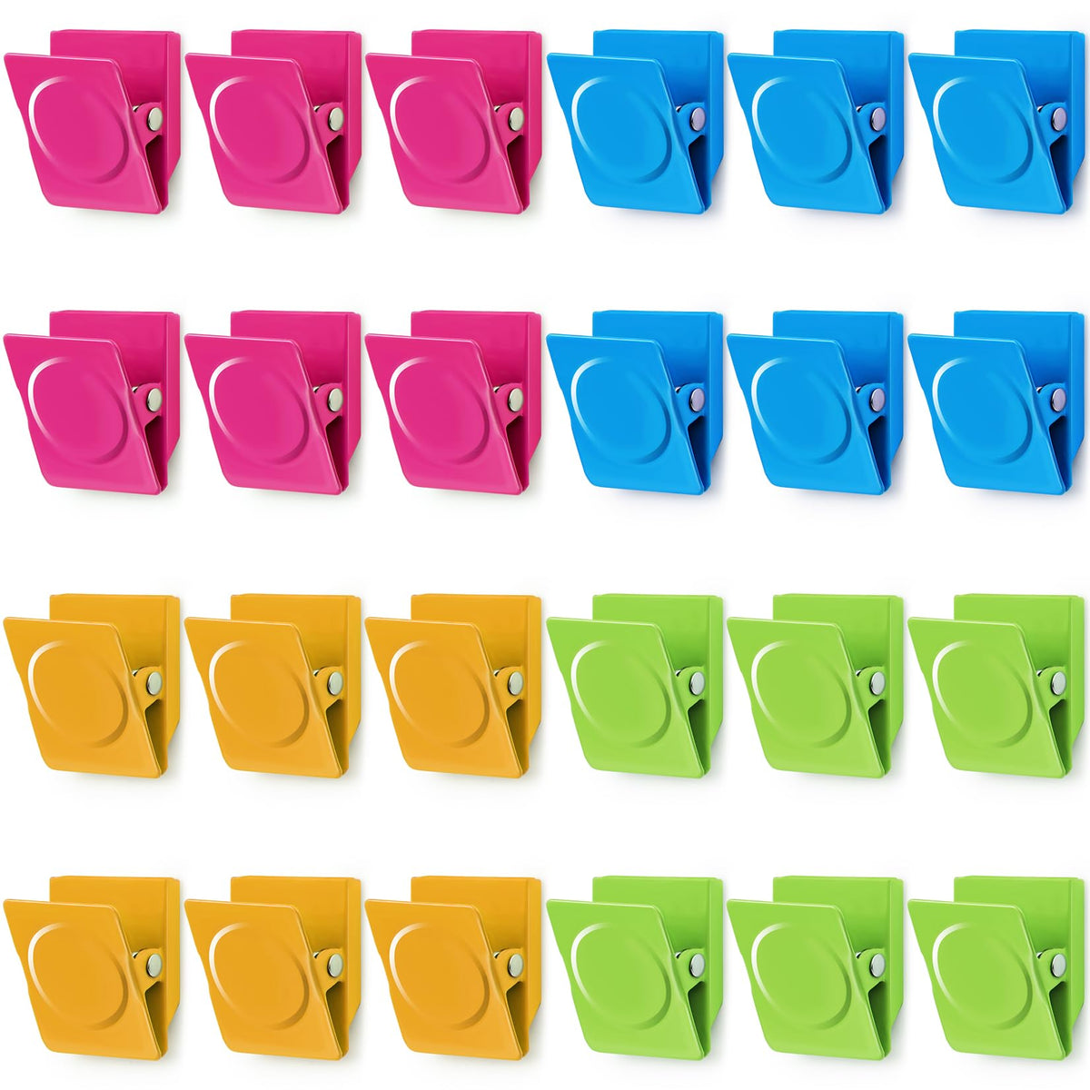 Vndueey 24 Pcs Strong Magnetic Clips, Fridge Magnets Metal Clips, Whiteboard Magnets Refrigerator Magnets, Assorted Colors Heavy
