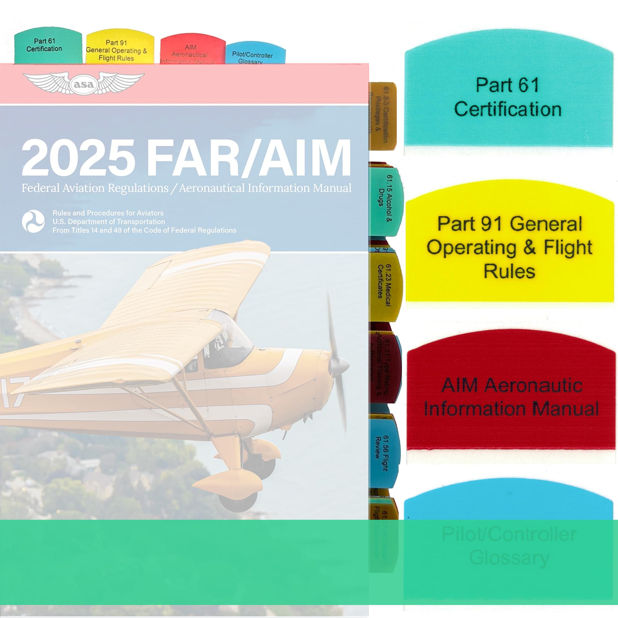Tabs For Far/Aim 2025/2024 For Private Pilot License - Vfr - 50 Tabs