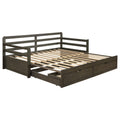 Coaster Home Furnishings Sorrento Farmhouse Wood Twin XL Size Daybed with Extension Trundle for Guestroom 34-inch Headboard Bedroom Lounger Grey 305706