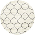 Unique Loom Trellis Frieze Collection Area Rug - Rounded (4' 1'' Round, Ivory/ Gray)