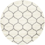 Unique Loom Trellis Frieze Collection Area Rug - Rounded (4' 1'' Round, Ivory/ Gray)