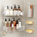 Orimade Shower Caddy 5Pack, NoDrill Adhesive Shelves for Bathroom, Rustproof ABS Storage Organizer Set, Clear