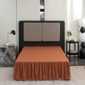 Terracotta Bed Skirt King Size Ruffled Bed Skirt With Split Corners, King Bed Skirt 14 Inch Drop, King Size Bed Skirt Terracotta