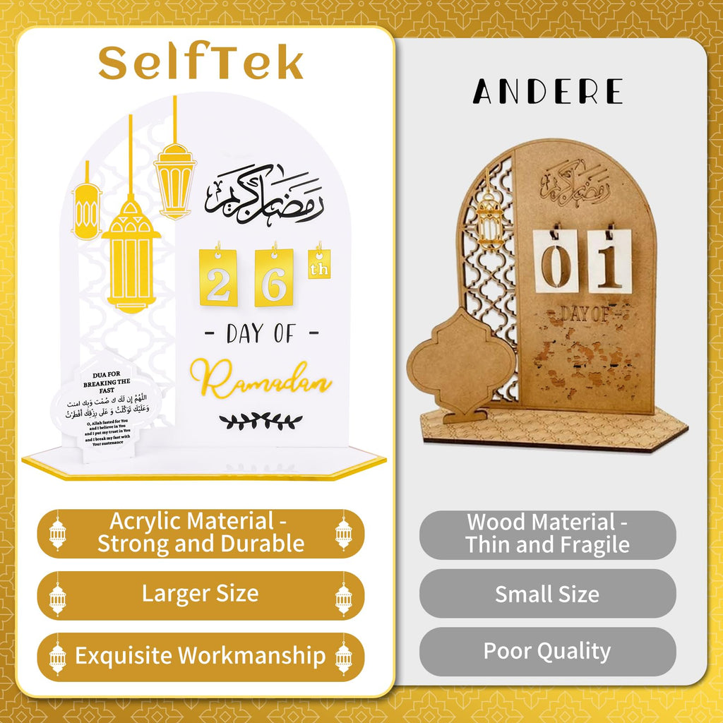 Selftek Ramadan Advent Calendar, Diy Countdown Calendars Decorations For Home, 30 Days Til Eid, Ramadan G-Ift For Kids, Ramadan