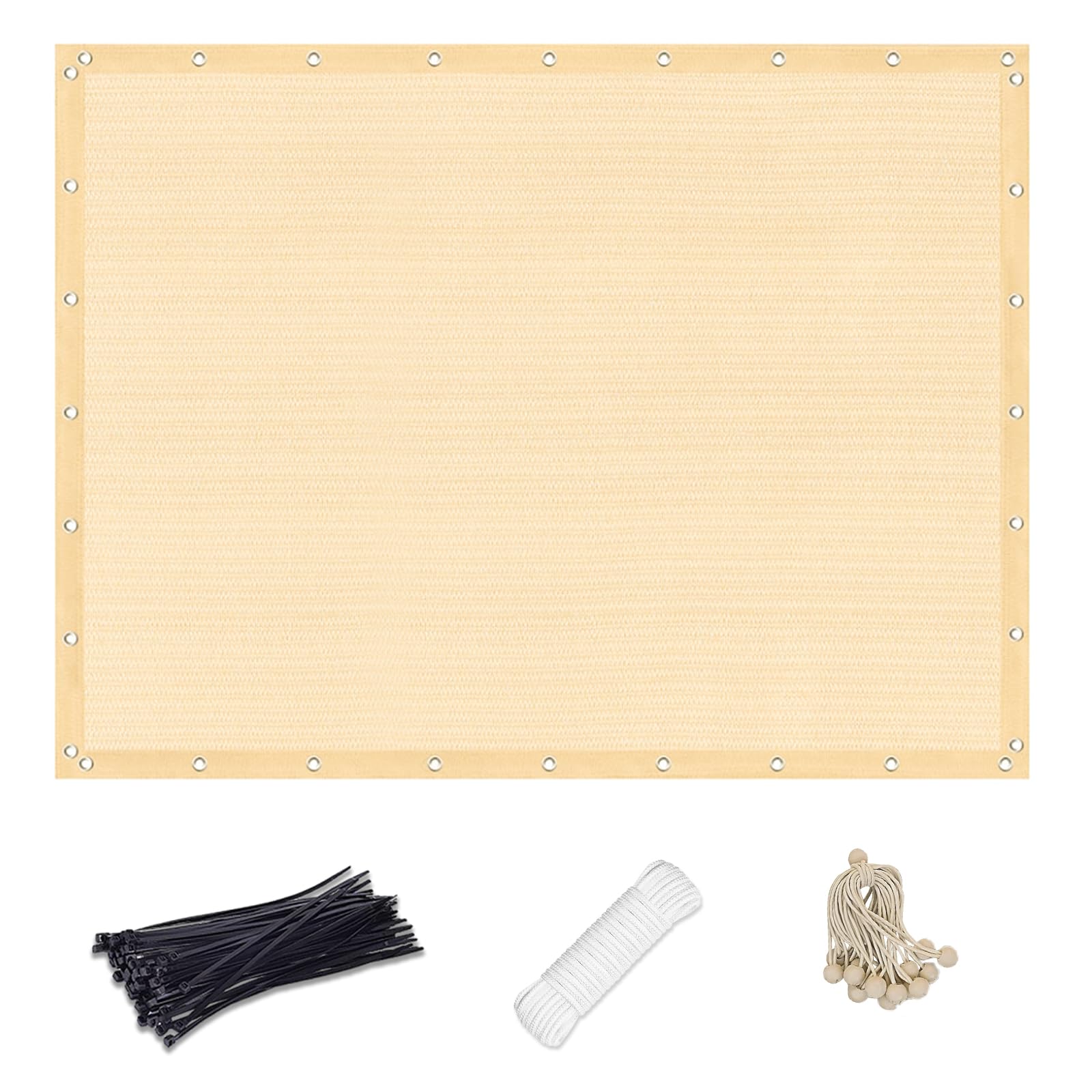 KANAGAWA 90% Sun Shade Cloth 10X 12 Outdoor Pergola Shade Cover Canopy with Grommets UV Block Privacy Screen for Patio, Backya
