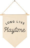 Long Live Playtime-New Baby Gifts-Sign Above Crib-Hanging Canvas Flag Wall Decor Gifts for Baby Boys Girls Kids-Canvas Hanging P