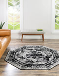 Unique Loom Sofia Collection Area Rug - Salle Garnier (6 1 Octagon, Black/ Ivory)