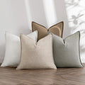 Miulee Neutral Linen Pillow Covers Pack Of 4 Decorative Natural Solid Throw Pillow Covers Soft Accent Boho Farmhouse Couch Pillo