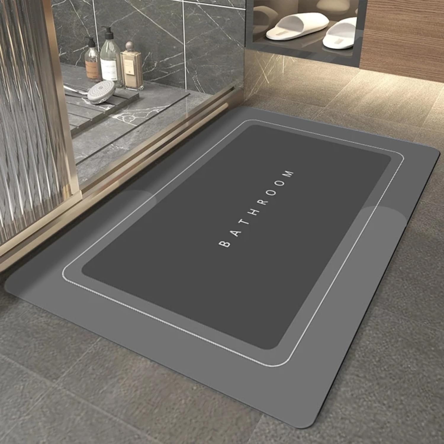 Velixis Bathroom Mat Square Door Mat Floor Mat Bath Mat Doormat Carpet Rubber Non Slip Mat for Cushion Mat Super Absorbent Soft 