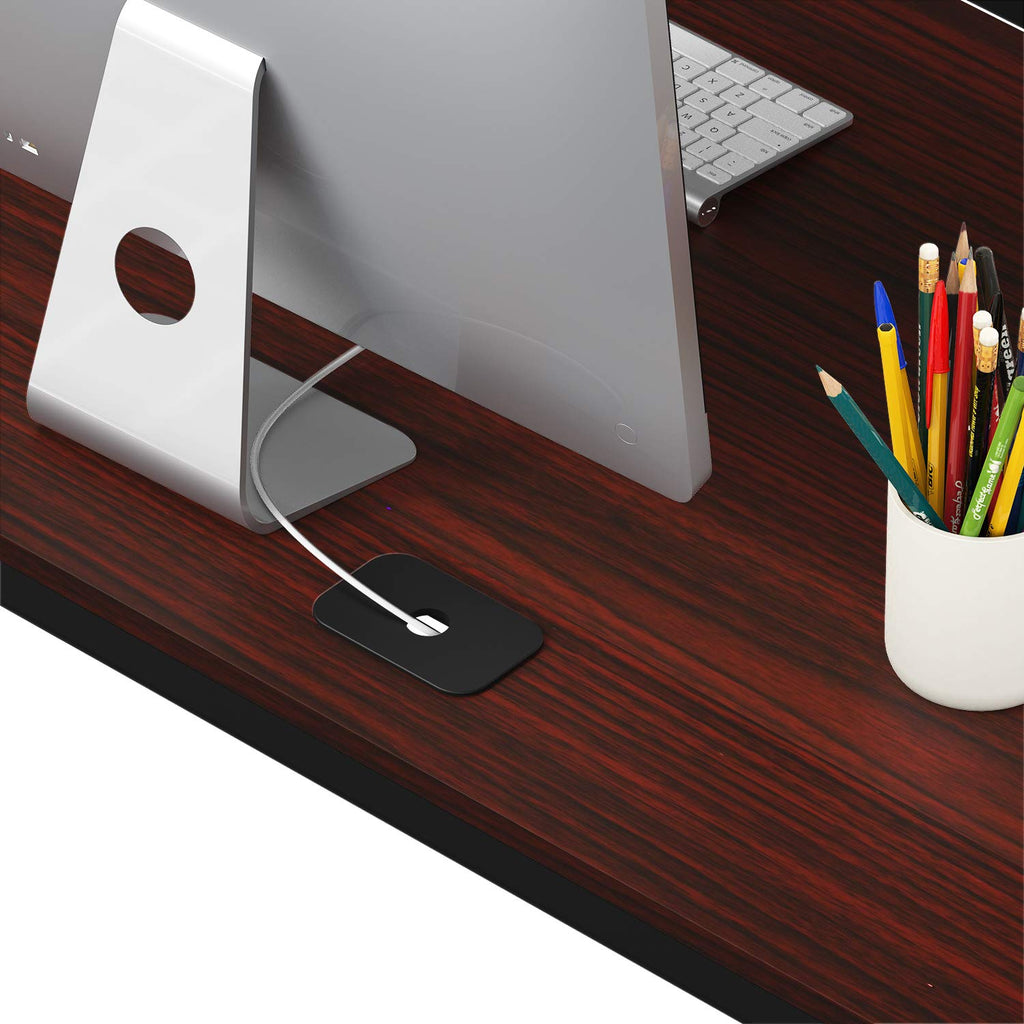 SHW L-Shape Corner Office Computer Desk OD-05A-C Engineered Wood Cherry 55 x 60 Inches